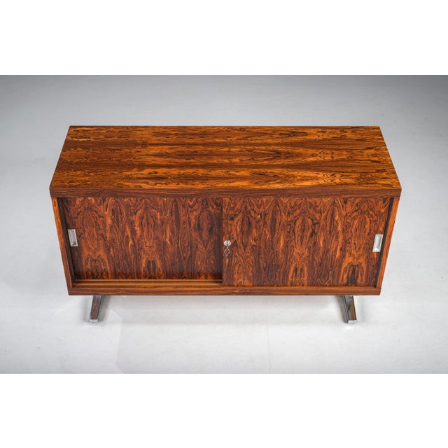 Wood Mid-Century Wood Veneer Sideboard with Chrome Legs, 1960s For Sale - Image 7 of 18