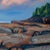 Early 21st Century Presque Isle (Day 95) June 24, 2022 by Primary Hughes | Oil on masonite Landscape with clouds and rocks For Sale - Image 5 of 5