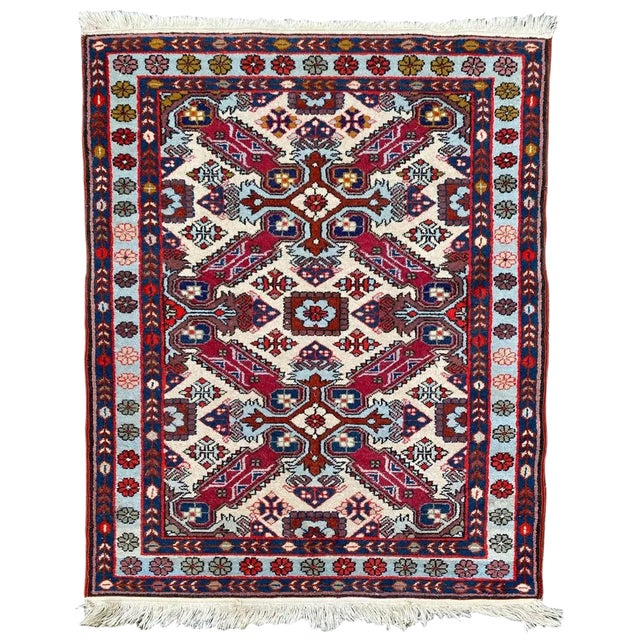 Small Vintage Azerbanjan Azerbwan Rug For Sale