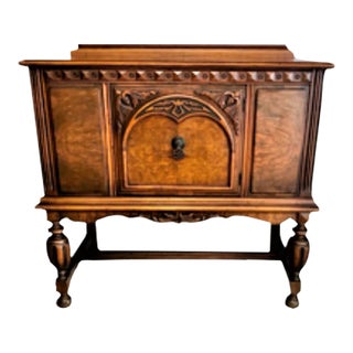 1920s Antique Jacobean Style Side Board For Sale
