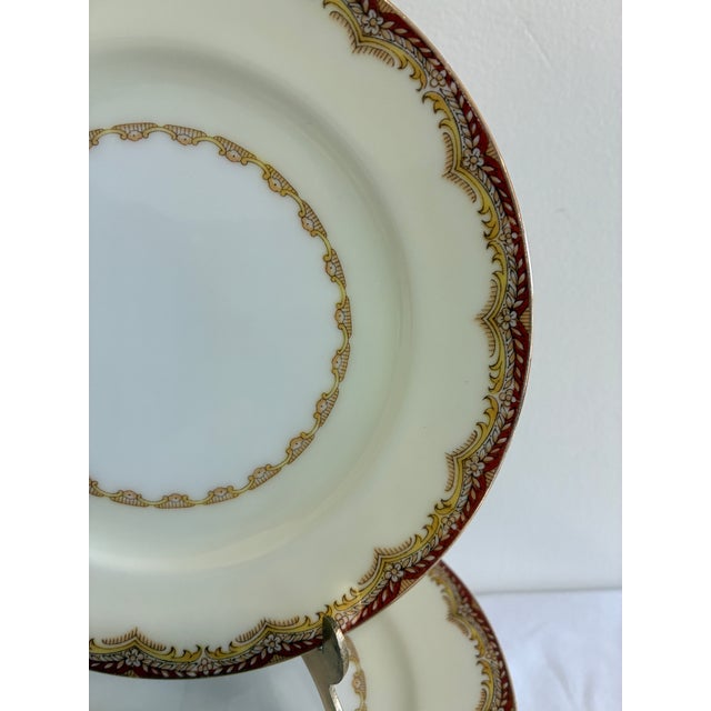 Mid 20th Century Vintage Meito “Celestine” Rust and Gold Bread Plates, Set of 12 For Sale - Image 5 of 11