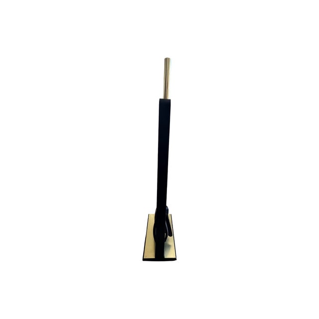 Pilgrim Manufacturing Vintage Mid Century Modern Pilgrim Fireplace Brass Tools Set Restored 1960s For Sale - Image 4 of 12