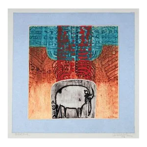 Sheep, Arun Bose Aquatint Etching, Signed and Numbered in Pencil