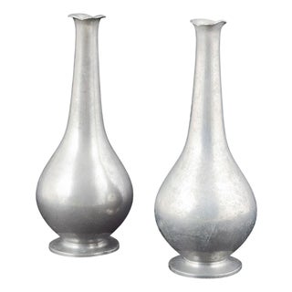 Vintage Danish Pewter Vases by Just Andersen, 1940s., Set of 2 For Sale