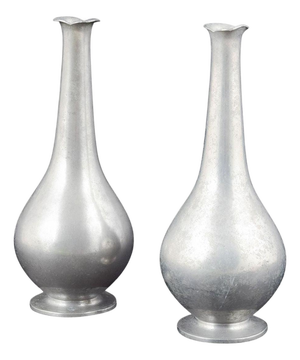 Vintage Danish Pewter Vases by Just Andersen, 1940s., Set of 2