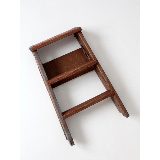 Antique Folding Wooden Step Ladder For Sale - Image 15 of 16