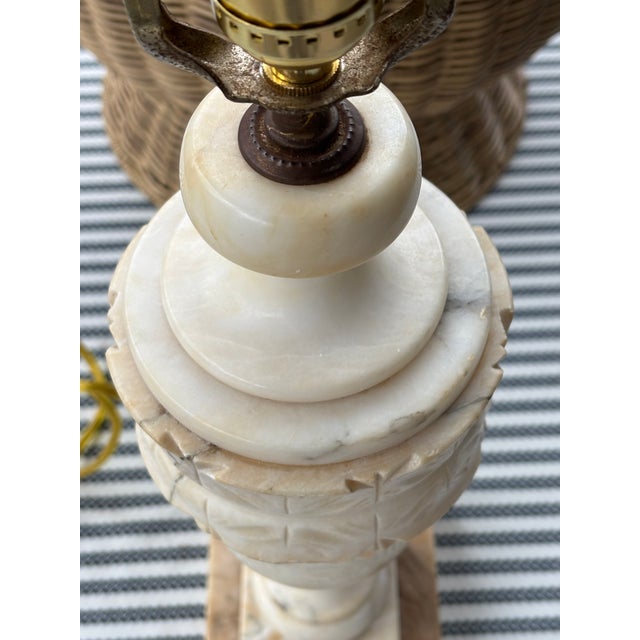 Antique Italian Hand Carved Alabaster Table Lamp For Sale In Little Rock - Image 6 of 18