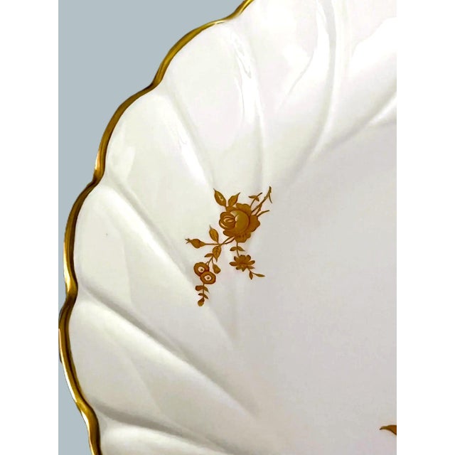 Limoges, France Limoges France Gold Rose Dessert Server For Sale - Image 4 of 9