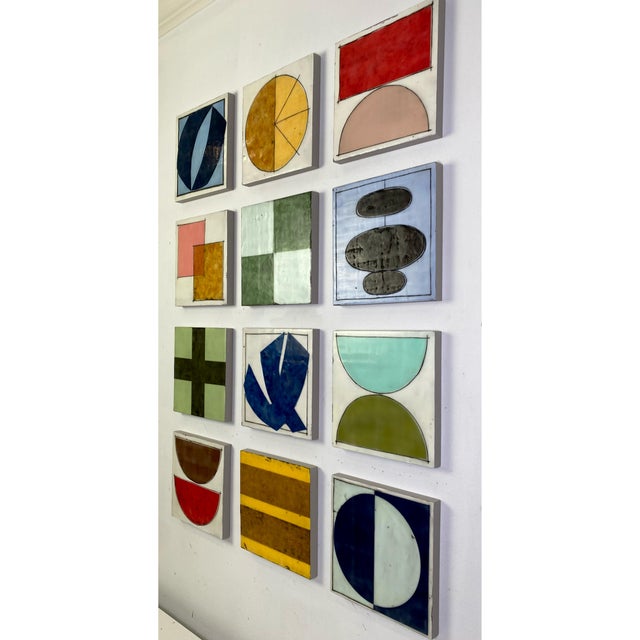 Encaustic Mixed Media Art Installation by Gina Cochran "Charmed" - 12 Panels For Sale - Image 14 of 14