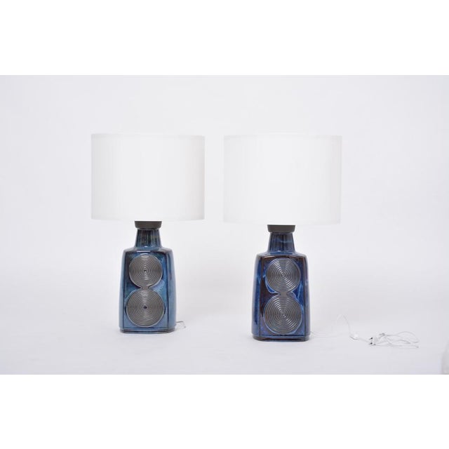 Mid-Century Blue Model 3461 Table Lamps by Einar Johansen for Soholm, 1960s, Set of 2 For Sale - Image 16 of 16