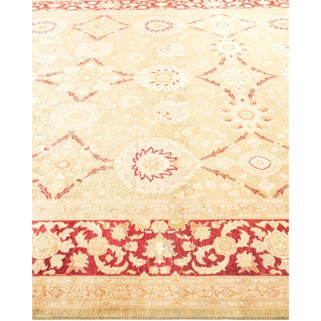 Solo Rugs Vintage Traditional Hand Knotted Wool Area Rug, Olive - 8'0" X 10'2" For Sale - Image 4 of 9