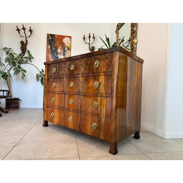 Original restored Biedermeier 4-drawer antique chest of drawers. Dimensions: Height x Width x Depth 98 x 129 x 63 cm....