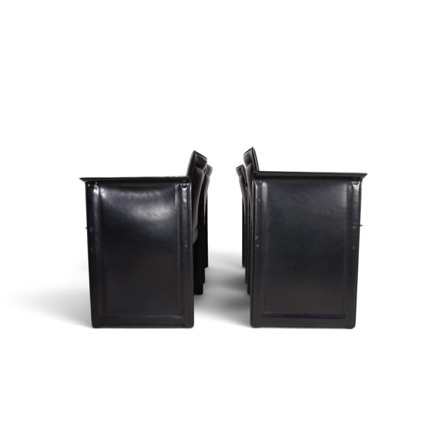 Arrben Solaria Leather Dining Chairs by Tito Agnoli for Arrben, 1970, Set of 4 For Sale - Image 4 of 18
