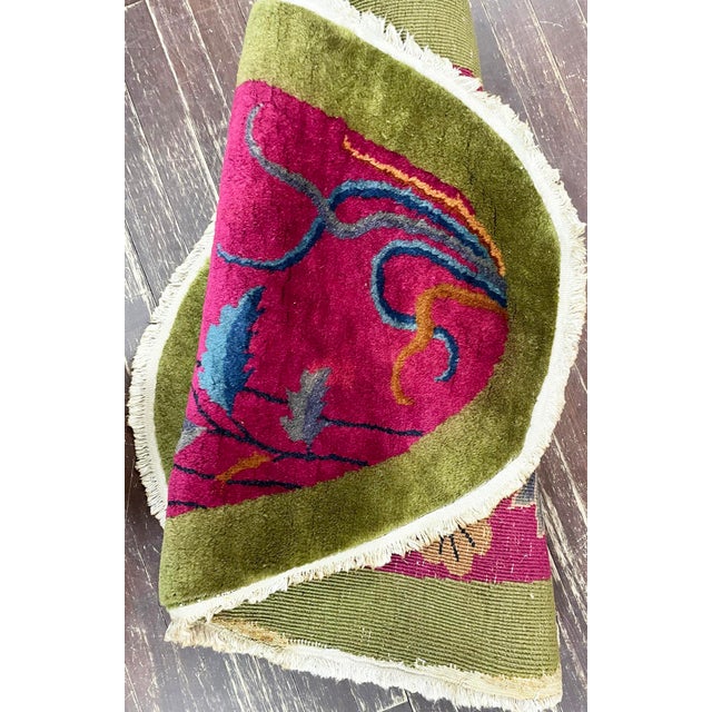 Antique Art Deco Chinese Rug, 2'6" X 4'2" For Sale - Image 10 of 10