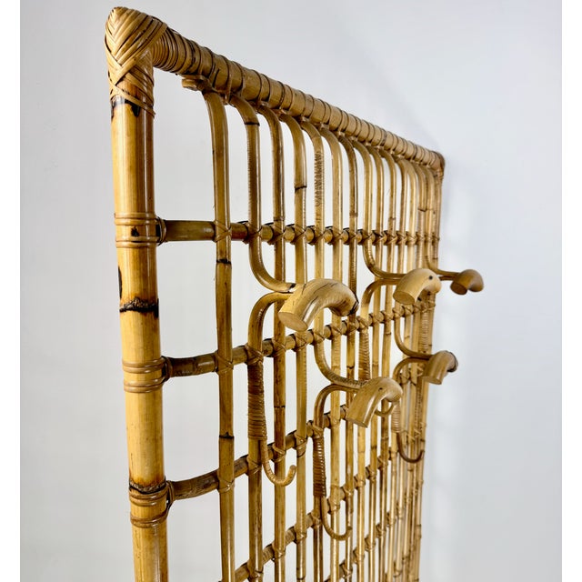 Mid-Century Italian Bamboo Wall Coat Rack, 1960s For Sale - Image 6 of 10