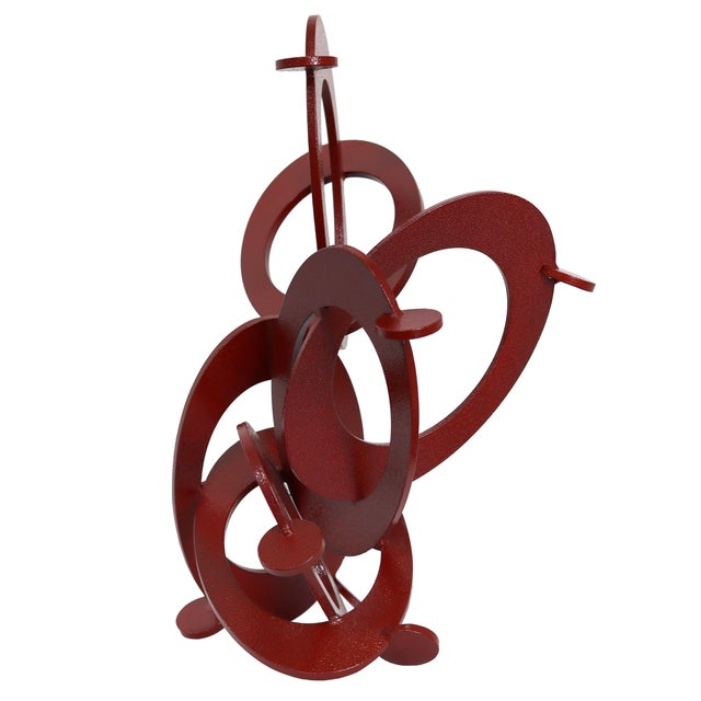 Raspberry 2 - Original Red Abstract Circle Metal Sculpture For Sale - Image 4 of 10
