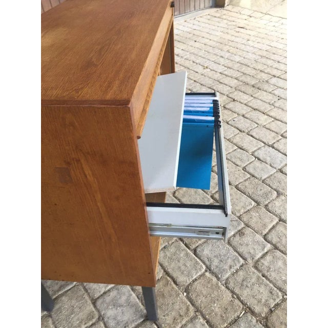 Vintage Sliding Door Office Cabinet For Sale - Image 4 of 11