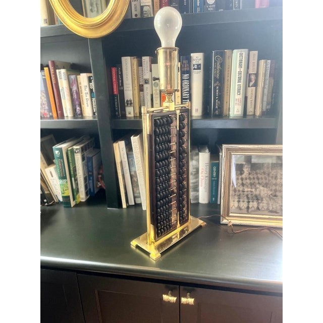 Gold Mid 20th Century Chinese Abacus Lamp For Sale - Image 8 of 15
