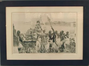 1905 “The Finding of Moses” Black and White Photogravure After Lawrence Alma-Tadema, Framed