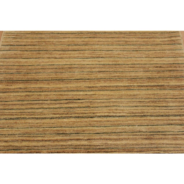1990s Boho Chic Gabbeh Beige/Green Wool Rug - 3'1'' X 4'11'' For Sale - Image 5 of 10