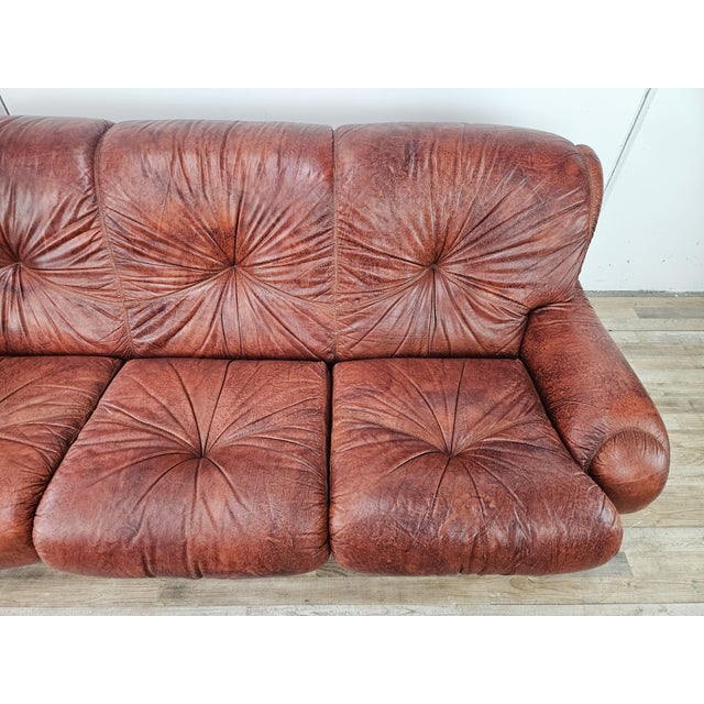 Topp Sofa in Burgundy Leather by Seven Salotti, 1970 For Sale - Image 9 of 16