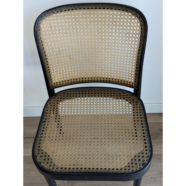Thonet Bentwood Model 811 Chairs in Black and Pigskin Weave by Josef Hoffmann For Sale In San Diego - Image 6 of 14