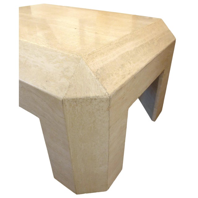 Postmodern 1970s Postmodern Travertine Coffee Table For Sale - Image 3 of 5