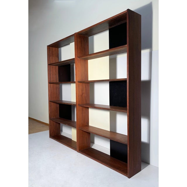 Wood Evans Clark Folding Bookcase / Display Shelf / Room Divider / Milo Baughman For Sale - Image 7 of 11
