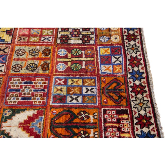 1960s Vintage Persian Heriz Handmade Multi-Color All-Over Wool Rug For Sale In New York - Image 6 of 8