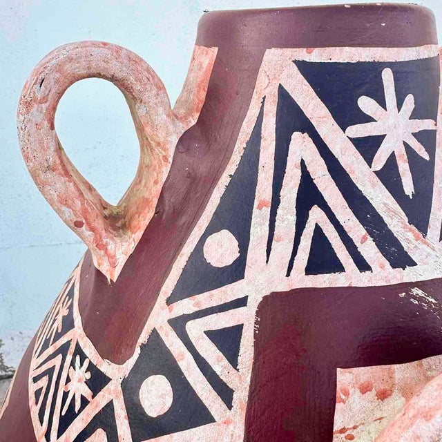 Ceramic vase decorated with ancient symbols, a unique piece that tells stories Height: 66.5 Width: 48 Depth: 48 Diameter:...