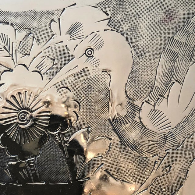 Mid-20th Century Engraved Heavy Brass Two-Tier Chinese Tray Table For Sale - Image 9 of 13