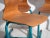 Industrial Vintage Turquoise Blue School Chairs, 1950, Set of 4 For Sale - Image 3 of 10