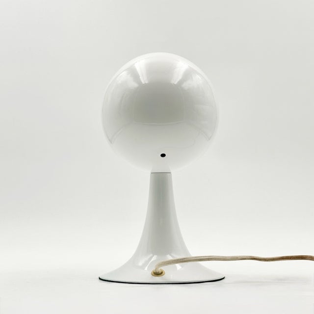 1990s Vintage Tulip Table Lamp with Purple Interior Shade, 1990s For Sale - Image 5 of 13