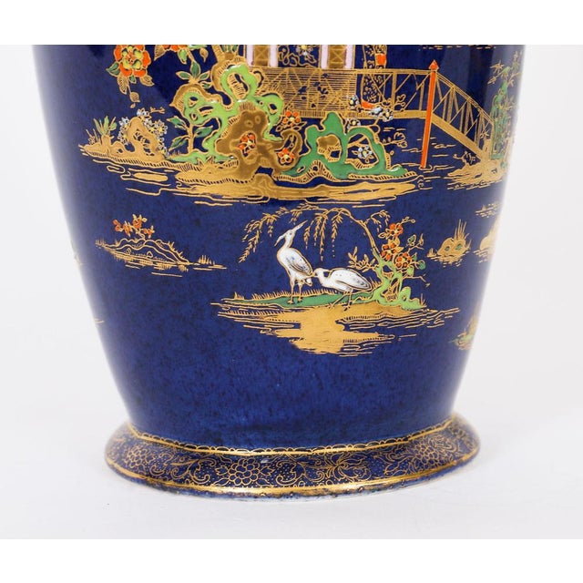 Vintage Cobalt Blue Porcelain Vases from Carlton Ware, 1920s, Set of 2 For Sale - Image 13 of 18