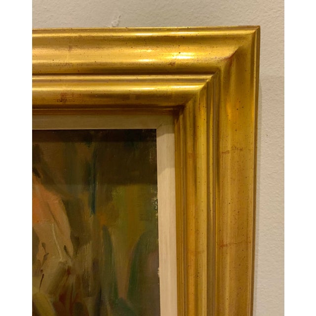 2000 - 2009 Vintage Female Figure in Though Signed Oil on Canvas Painting For Sale - Image 5 of 6