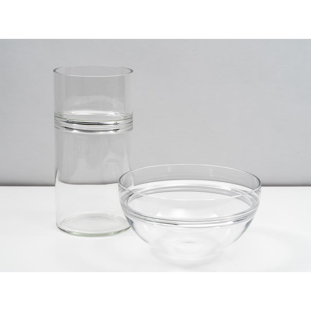 Modern Set of Two Clear Blown Glass Incalmo Vases by Barbini Murano, 1970s For Sale - Image 3 of 10
