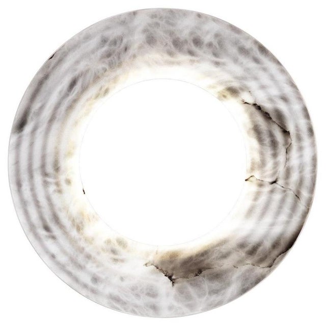 Mirror Disc Small Wall Lamp by United Alabaster For Sale - Image 6 of 6