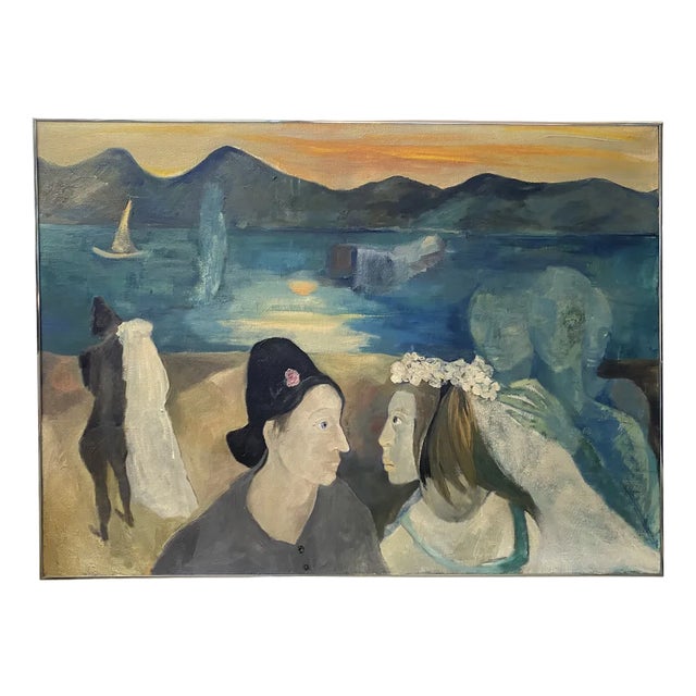 Lena Ulbricht, Wedding in a Mystical Landscape, Oil on Canvas, 1984 For Sale