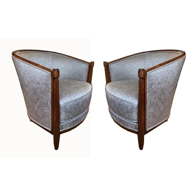 Pair of Art Deco Bergères For Sale - Image 3 of 11