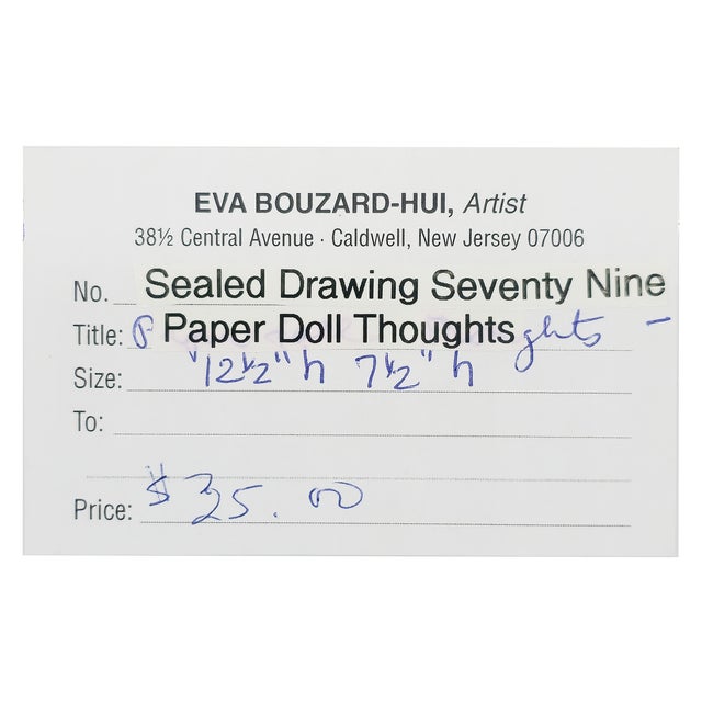 Yellow Paper Doll Thoughts - Eva Bouzard-Hui, C. 1985 For Sale - Image 8 of 11