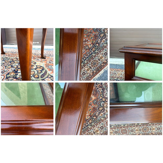 1970s Statton Oldtowne Cherry Traditional Georgian Curio Display Side Table For Sale - Image 13 of 14