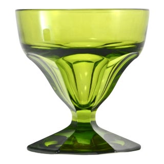 Mid-Century Emerald Green Pedestal Bowl For Sale