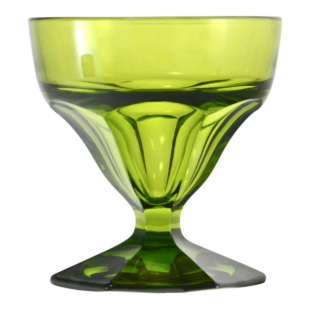 Mid-Century Emerald Green Pedestal Bowl For Sale