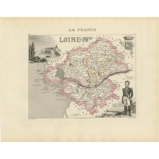 Map of Loire-Inférieure in France by Vuillemin, 19th Century For Sale