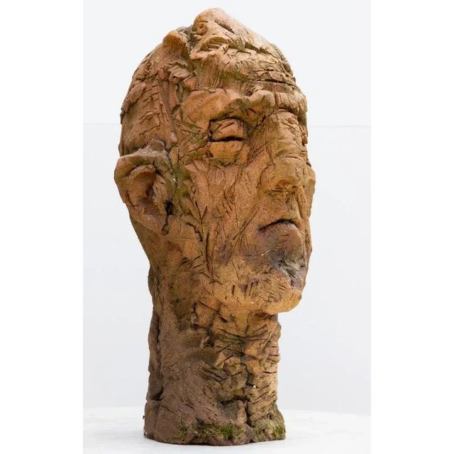 Gold Expressionist Ceramic Head Sculpture in Refractory Stoneware, 2010s For Sale - Image 8 of 16