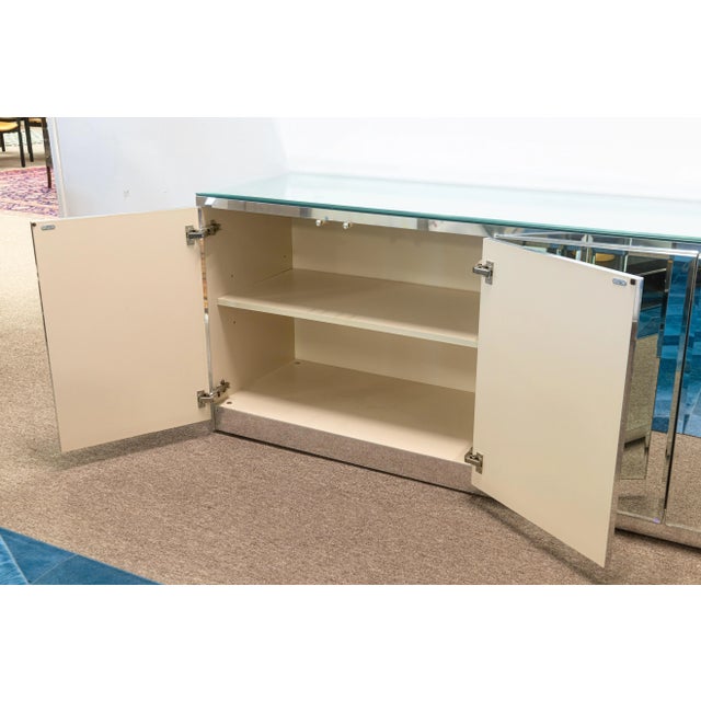 Vintage Ello Glass and Chrome Mirrored Credenza Cabinet For Sale In Detroit - Image 6 of 6