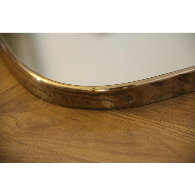 Modern Brass Wall Mirror, 1950s For Sale - Image 6 of 15
