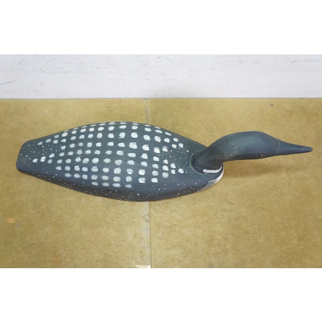 Late 20th Century Vintage Wooden Wildlife Kennebunk Maine Hand Carved Solid Pine Swan Decoy 24" For Sale - Image 5 of 16