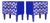 Blue and White Optical Effect Nightstands in Murano Glass from Justfurnituress SRL, Set of 2 For Sale