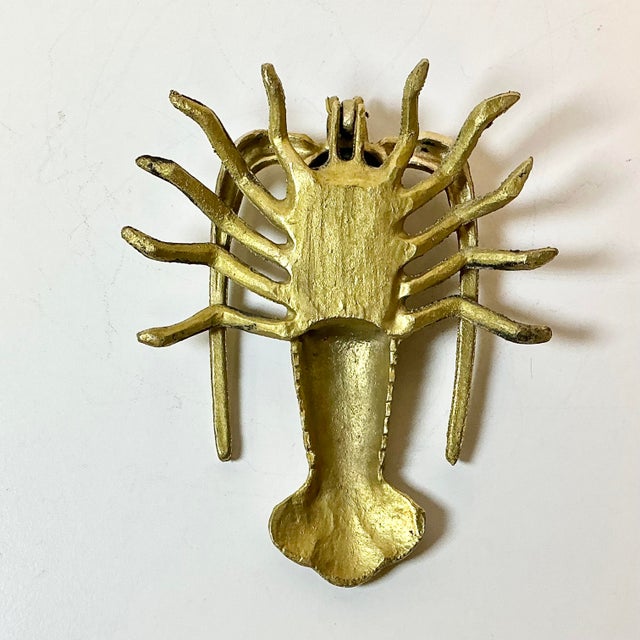 1960s Vintage Coastal Hollywood Regency Boho Chic Brass Lobster Box For Sale - Image 13 of 14